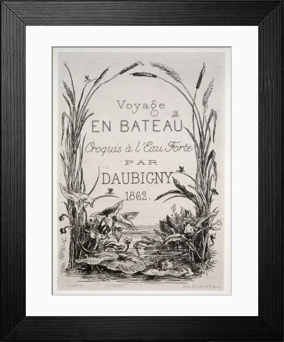 Framed Print : The Boat Trip, 1861. Creator: Charles Francois Daubigny (French, 1817-1878)