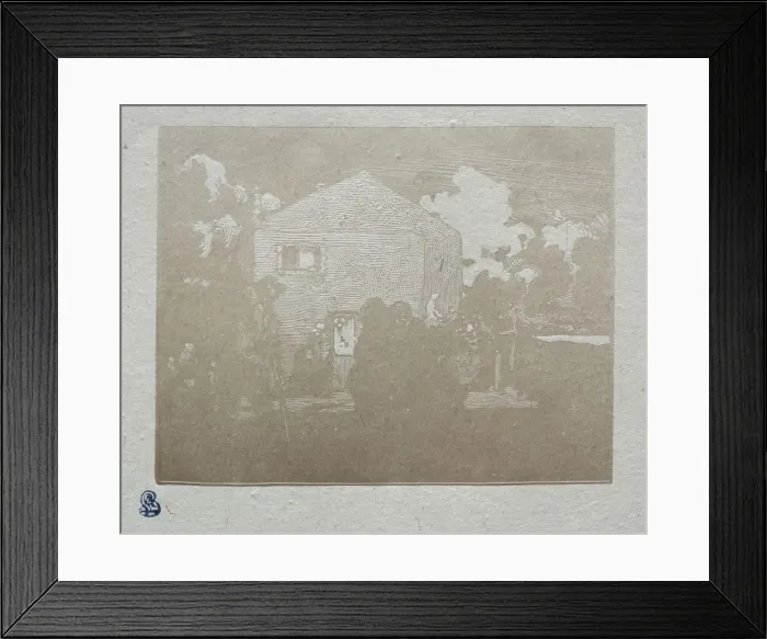 Framed Print : The Beggars at the Last House, 1905. Creator: Auguste Louis Lepere (French, 1849-1918) Framed Print : The Beggars at the Last House, 1905. Creator: Auguste Louis Lepere (French, 1849-1918)