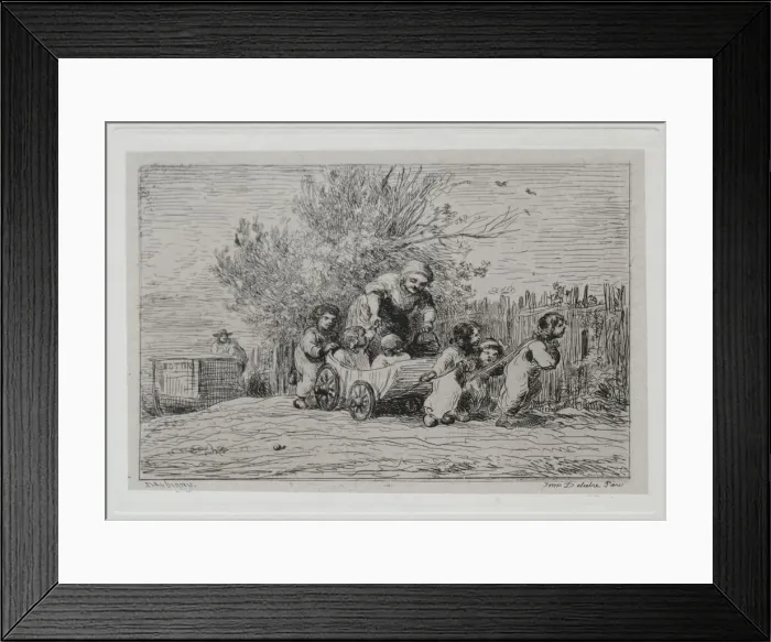 Framed Print : The Boat Trip: Heritage of the Cart (The Children with the Cart), 1861 Framed Print : The Boat Trip: Heritage of the Cart (The Children with the Cart), 1861