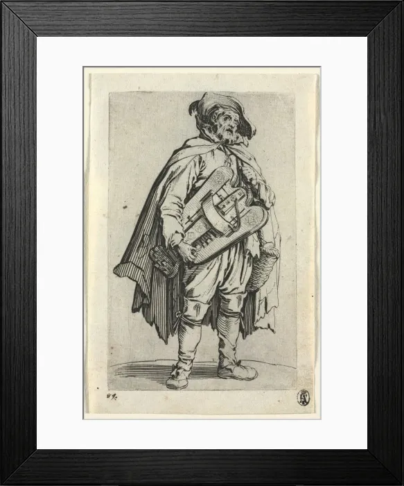 Framed Print : The Beggars: The Hurdy-Gurdy Player, c. 1623. Creator: Jacques Callot (French, 1592-1635) Framed Print : The Beggars: The Hurdy-Gurdy Player, c. 1623. Creator: Jacques Callot (French, 1592-1635)