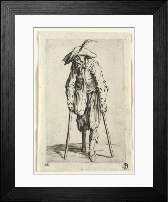 Framed Print : The Beggars: Beggar with Wooden Leg, c. 1623. Creator: Jacques Callot (French, 1592-1635) Framed Print : The Beggars: Beggar with Wooden Leg, c. 1623. Creator: Jacques Callot (French, 1592-1635)