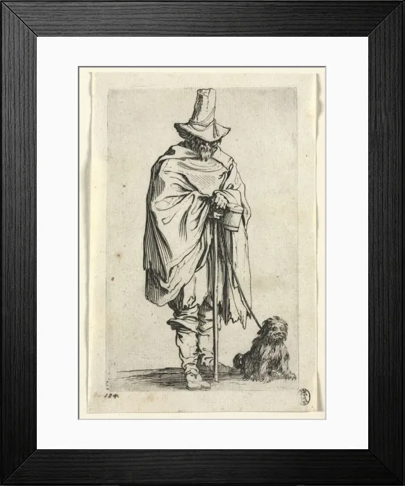 Framed Print : The Beggars: Blind Man with His Dog, c. 1623. Creator: Jacques Callot (French, 1592-1635) Framed Print : The Beggars: Blind Man with His Dog, c. 1623. Creator: Jacques Callot (French, 1592-1635)