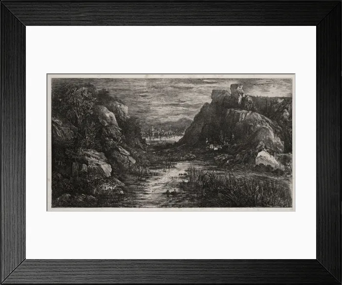 Framed Print : The Distant City, 1868. Creator: Rodolphe Bresdin (French, 1822-1885) Framed Print : The Distant City, 1868. Creator: Rodolphe Bresdin (French, 1822-1885)