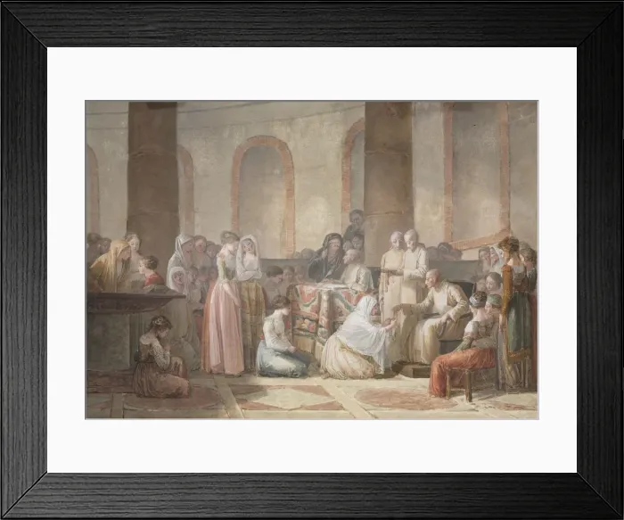Framed Print : The Distribution of Rosaries, 1793. Creator: Jean-Baptiste Mallet (French, 1759-1835) Framed Print : The Distribution of Rosaries, 1793. Creator: Jean-Baptiste Mallet (French, 1759-1835)