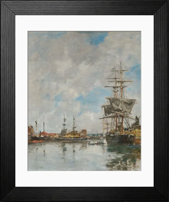 Framed Print : The Dock of Deauville, 1891. Creator: Eugene Boudin (French, 1824-1898) Framed Print : The Dock of Deauville, 1891. Creator: Eugene Boudin (French, 1824-1898)