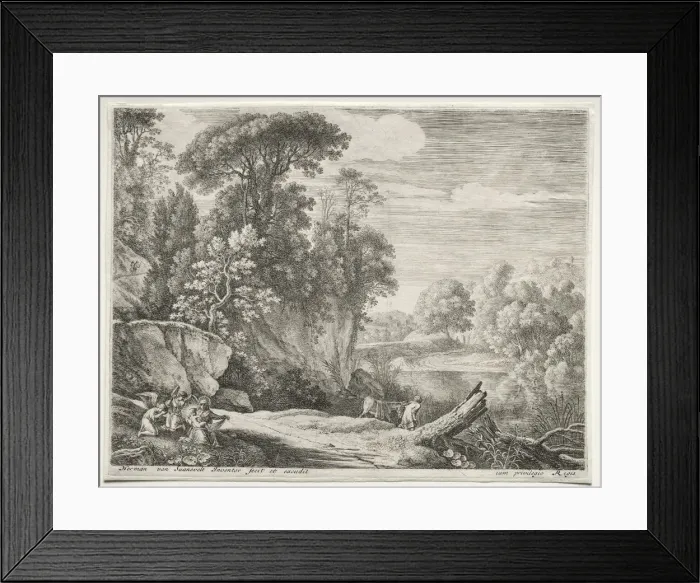 Framed Print : The Donkey Led to the River, c. 1652-1654. Creator: Herman van Swanevelt (Dutch, c Framed Print : The Donkey Led to the River, c. 1652-1654. Creator: Herman van Swanevelt (Dutch, c
