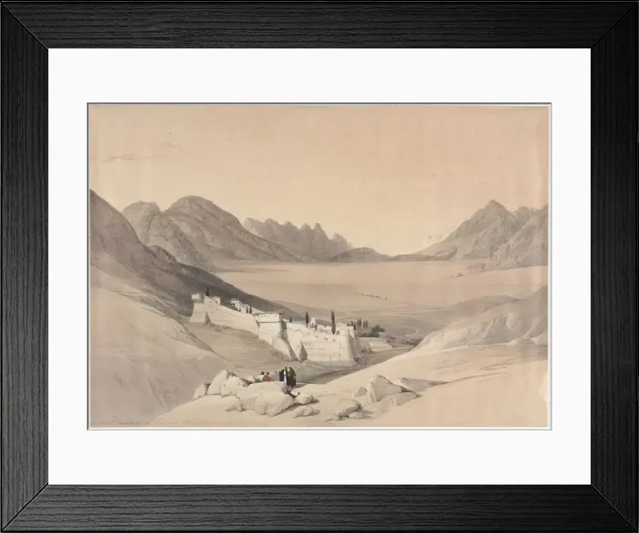 Framed Print : The Convent of St. Catherine, Mount Sinai, Looking towards the Plain of the Encampment, 1839