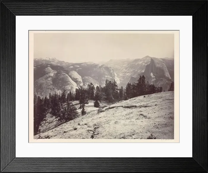 Framed Print : The Domes, from the Sentinel Domes, Yosemite, c. 1865-1866. Creator: Carleton E. Watkins (American Framed Print : The Domes, from the Sentinel Domes, Yosemite, c. 1865-1866. Creator: Carleton E. Watkins (American