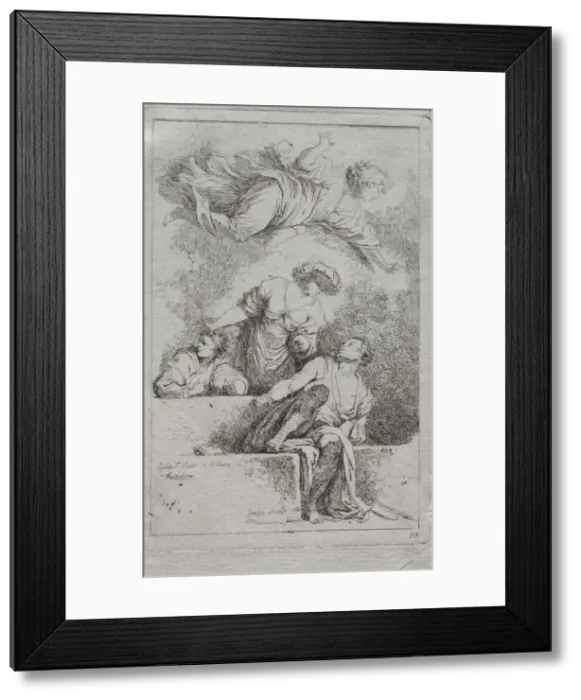 Framed Print : The Disciples at the Tomb, 1764. Creator: Jean-Honore Fragonard (French, 1732-1806) Framed Print : The Disciples at the Tomb, 1764. Creator: Jean-Honore Fragonard (French, 1732-1806)
