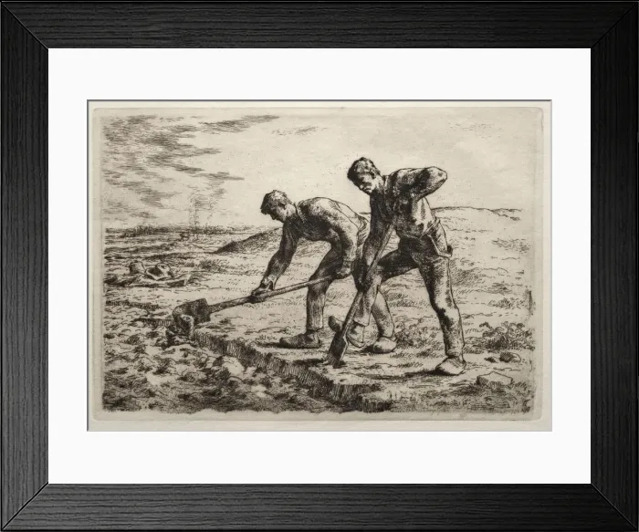 Framed Print : The Diggers. Creator: Jean-Francois Millet (French, 1814-1875) Framed Print : The Diggers. Creator: Jean-Francois Millet (French, 1814-1875)