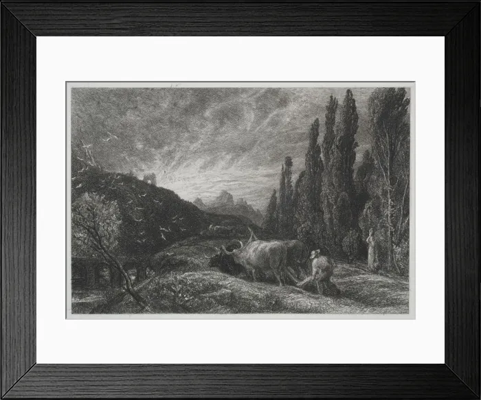 Framed Print : The Early Plowman, before 1861. Creator: Samuel Palmer (British, 1805-1881) Framed Print : The Early Plowman, before 1861. Creator: Samuel Palmer (British, 1805-1881)