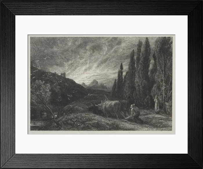 Framed Print : The Early Plowman. Creator: Samuel Palmer (British, 1805-1881) Framed Print : The Early Plowman. Creator: Samuel Palmer (British, 1805-1881)