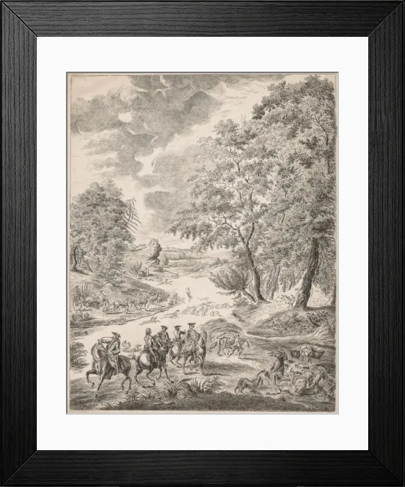 Framed Print : The Deer Hunt. Creator: Augustin de Saint-Aubin (French, 1736-1807) Framed Print : The Deer Hunt. Creator: Augustin de Saint-Aubin (French, 1736-1807)
