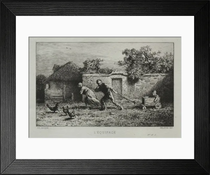 Framed Print : The Equipage. Creator: Charles-Emile Jacque (French, 1813-1894) Framed Print : The Equipage. Creator: Charles-Emile Jacque (French, 1813-1894)