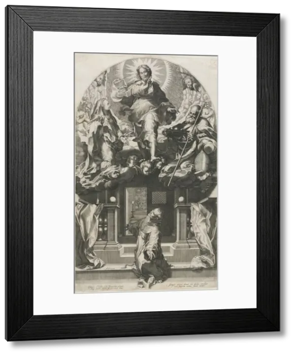 Framed Print : The Ecstasy of St. Francis. Creator: Francesco Villamena (Italian, 1566-1624) Framed Print : The Ecstasy of St. Francis. Creator: Francesco Villamena (Italian, 1566-1624)