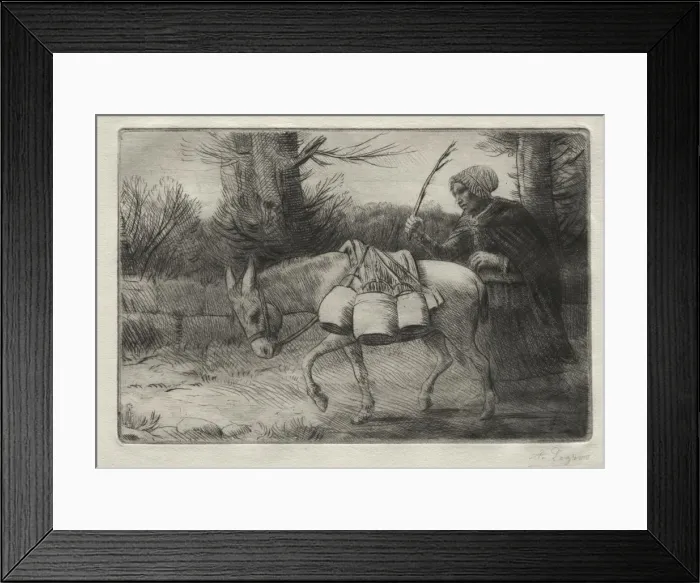 Framed Print : The Dairymaid of Boulogne (Third Plate). Creator: Alphonse Legros (French, 1837-1911) Framed Print : The Dairymaid of Boulogne (Third Plate). Creator: Alphonse Legros (French, 1837-1911)
