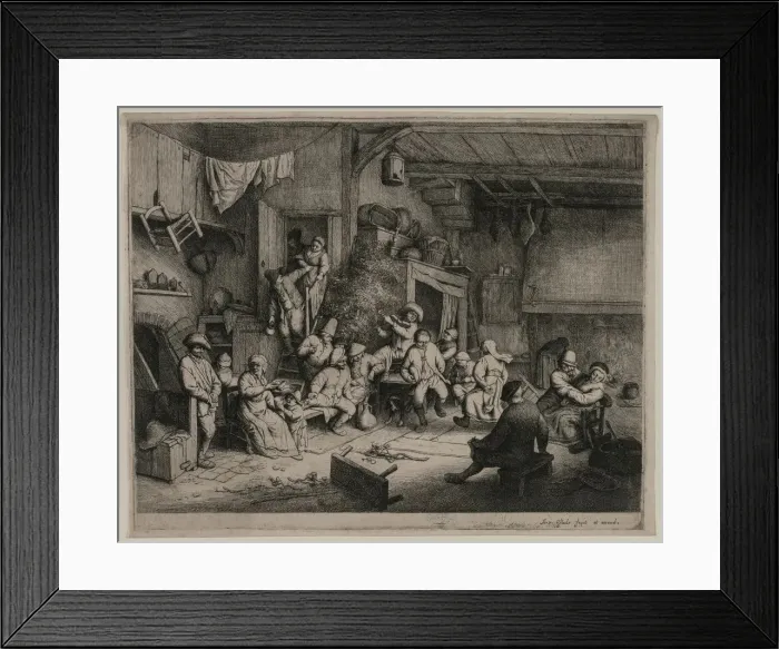 Framed Print : The Dance in the Inn, 1652. Creator: Adriaen van Ostade (Dutch, 1610-1684) Framed Print : The Dance in the Inn, 1652. Creator: Adriaen van Ostade (Dutch, 1610-1684)