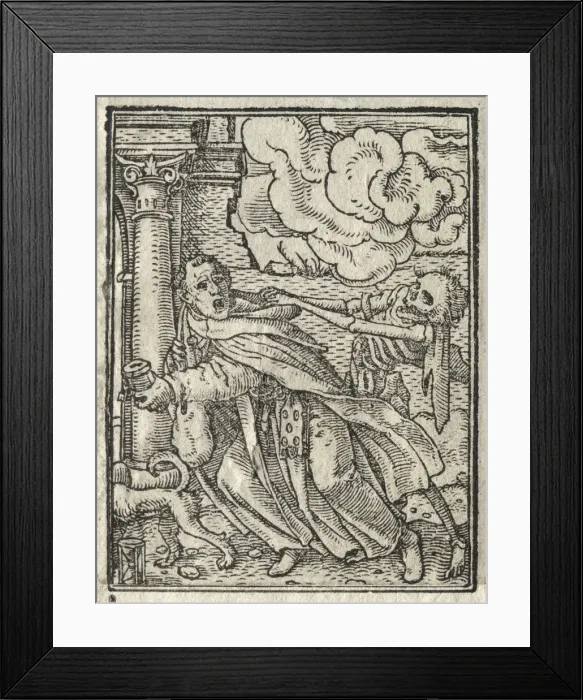 Framed Print : The Dance of Death: The Mendicant Friar; The Nun. Creator: Hans Holbein (German, 1497 / 98-1543) Framed Print : The Dance of Death: The Mendicant Friar; The Nun. Creator: Hans Holbein (German, 1497 / 98-1543)