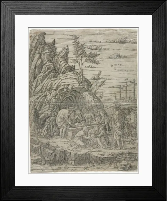 Framed Print : The Entombment with the Four Birds. Creator: Andrea Mantegna (Italian, 1431-1506), school of Framed Print : The Entombment with the Four Birds. Creator: Andrea Mantegna (Italian, 1431-1506), school of