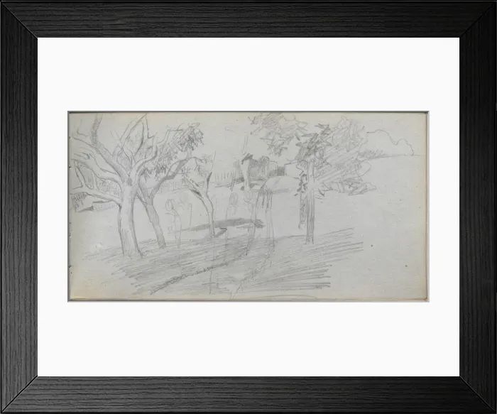 Framed Print : Sketchbook, page 74: Landscape Study. Creator: Ernest Meissonier (French, 1815-1891) Framed Print : Sketchbook, page 74: Landscape Study. Creator: Ernest Meissonier (French, 1815-1891)