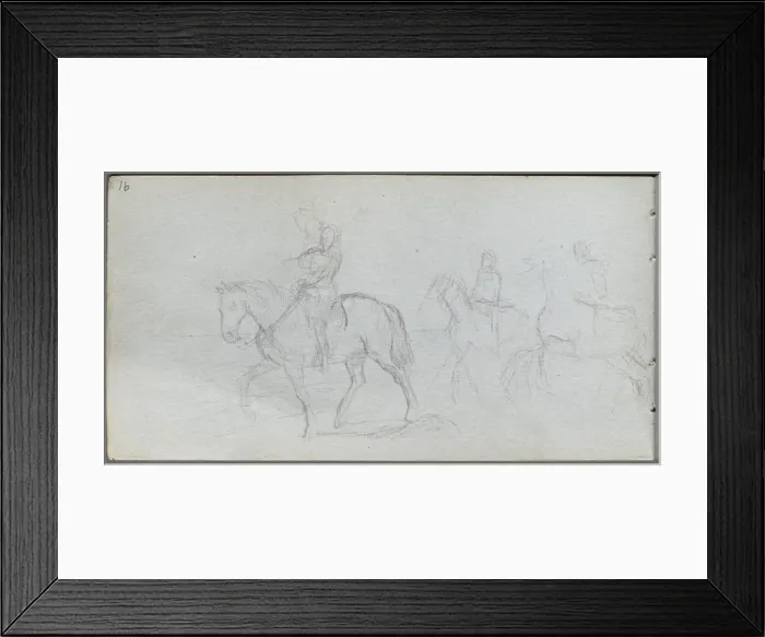 Framed Print : Sketchbook, page 91: Figures on Horseback. Creator: Ernest Meissonier (French, 1815-1891) Framed Print : Sketchbook, page 91: Figures on Horseback. Creator: Ernest Meissonier (French, 1815-1891)