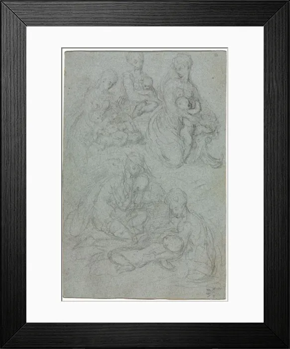 Framed Print : Sketches of Virgin and Child, second half 1500s. Creator: Giulio Campi (Italian, c Framed Print : Sketches of Virgin and Child, second half 1500s. Creator: Giulio Campi (Italian, c