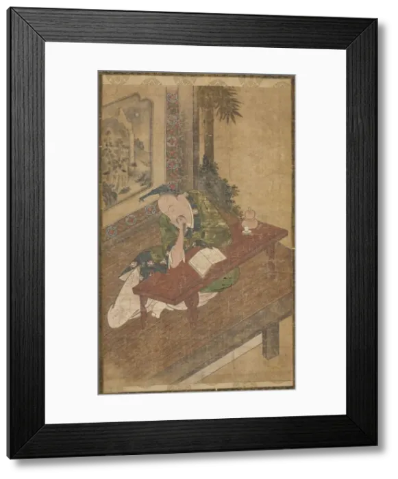 Framed Print : Sleeping Poet, 18th century. Creator: Unknown Framed Print : Sleeping Poet, 18th century. Creator: Unknown