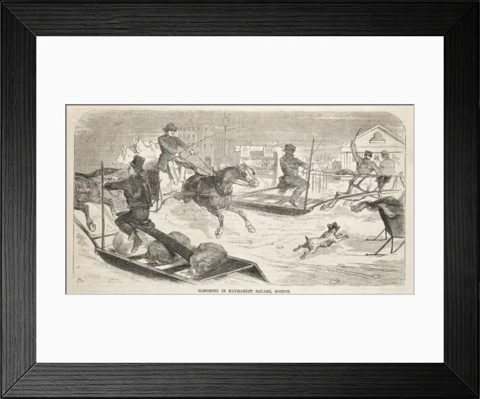 Framed Print : Sleighing in Haymarket Square, Boston, 1859. Creator: Winslow Homer (American, 1836-1910) Framed Print : Sleighing in Haymarket Square, Boston, 1859. Creator: Winslow Homer (American, 1836-1910)
