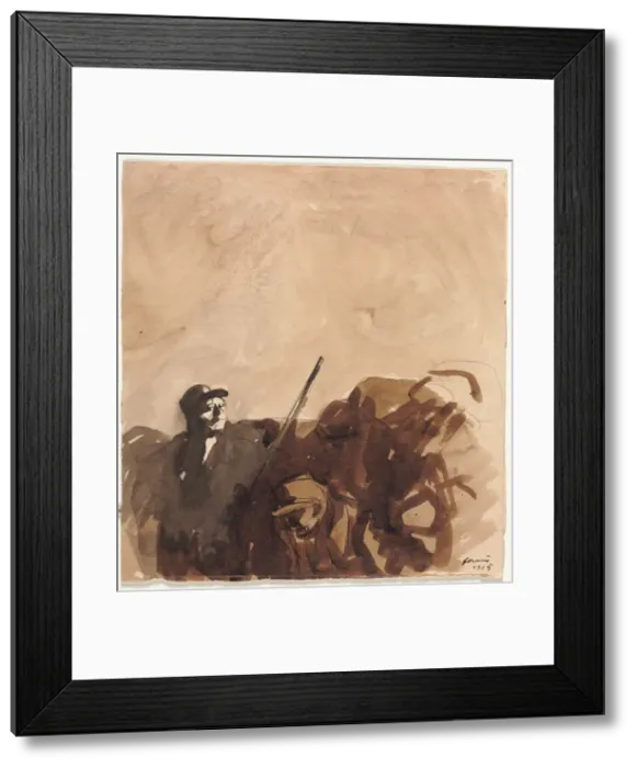 Framed Print : Soldier in a Trench (recto), 1915. Creator: Jean Louis Forain (French, 1852-1931) Framed Print : Soldier in a Trench (recto), 1915. Creator: Jean Louis Forain (French, 1852-1931)