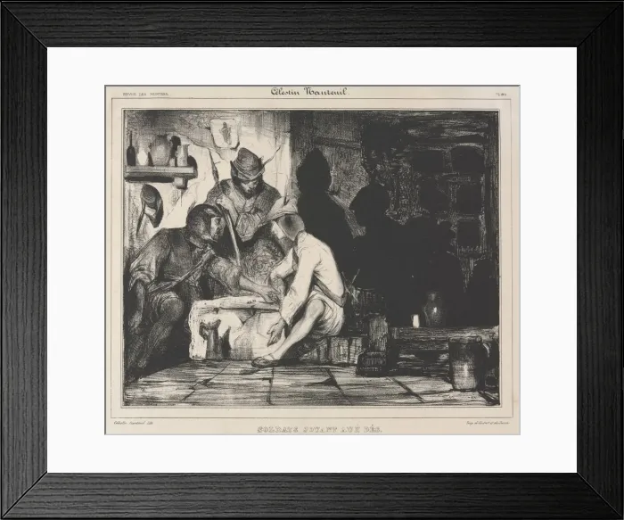 Framed Print : Soldiers Playing Dice, 1900s. Creator: Celestin Francois Nanteuil (French Framed Print : Soldiers Playing Dice, 1900s. Creator: Celestin Francois Nanteuil (French