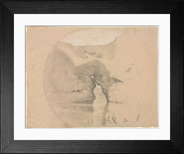 Framed Print : Sorrente, Bains de la Reine Jeanne. Creator: Henri Joseph Harpignies (French, 1819-1916) Framed Print : Sorrente, Bains de la Reine Jeanne. Creator: Henri Joseph Harpignies (French, 1819-1916)