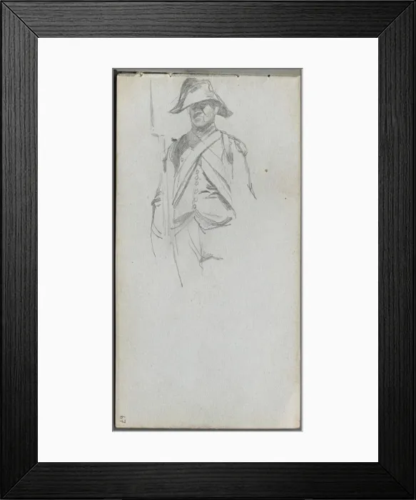 Framed Print : Sketchbook, page 67: Study of a Soldier. Creator: Ernest Meissonier (French, 1815-1891) Framed Print : Sketchbook, page 67: Study of a Soldier. Creator: Ernest Meissonier (French, 1815-1891)