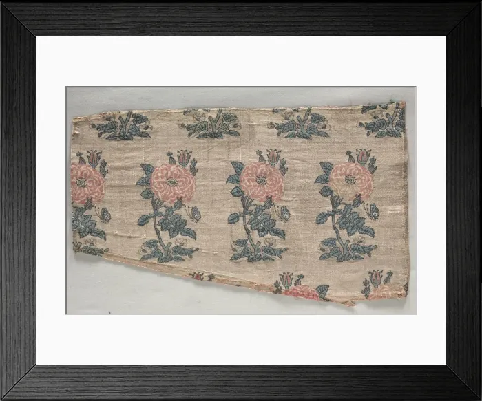Framed Print : Sleeve with rose bushes and butterflies, early 1600s. Creator: Unknown Framed Print : Sleeve with rose bushes and butterflies, early 1600s. Creator: Unknown