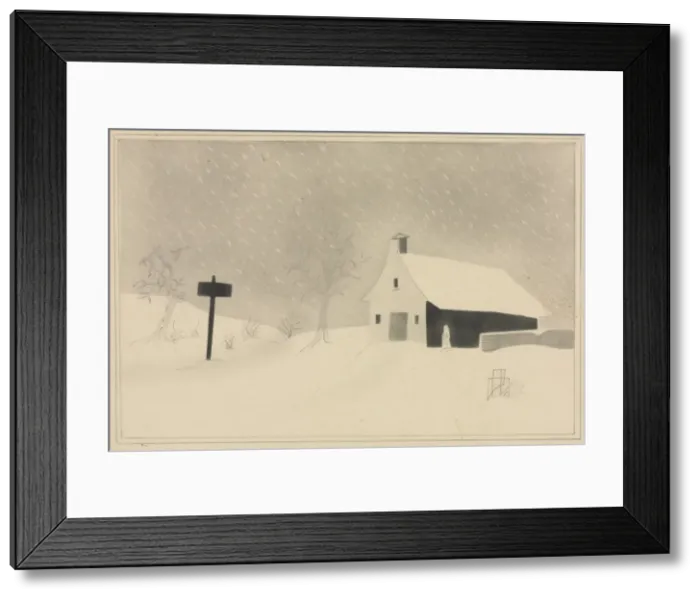 Framed Print : Snow Storm in Vermont. Creator: Mary Altha Nims (American, 1817-1907) Framed Print : Snow Storm in Vermont. Creator: Mary Altha Nims (American, 1817-1907)