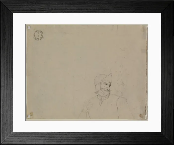 Framed Print : Soldier in a Landscape, second quarter 19th century. Creator: Carl Wilhelm Tischbein (German Framed Print : Soldier in a Landscape, second quarter 19th century. Creator: Carl Wilhelm Tischbein (German