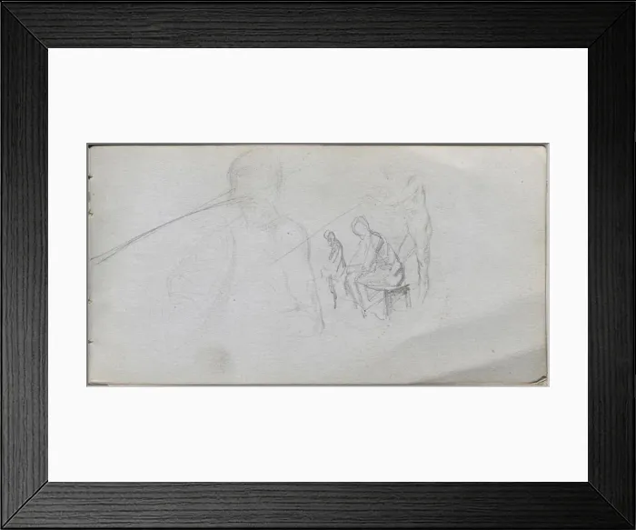 Framed Print : Sketchbook, page 98: Study of Figures. Creator: Ernest Meissonier (French, 1815-1891) Framed Print : Sketchbook, page 98: Study of Figures. Creator: Ernest Meissonier (French, 1815-1891)