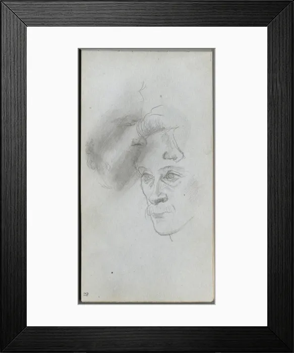 Framed Print : Sketchbook, page 81: Study of Faces. Creator: Ernest Meissonier (French, 1815-1891)