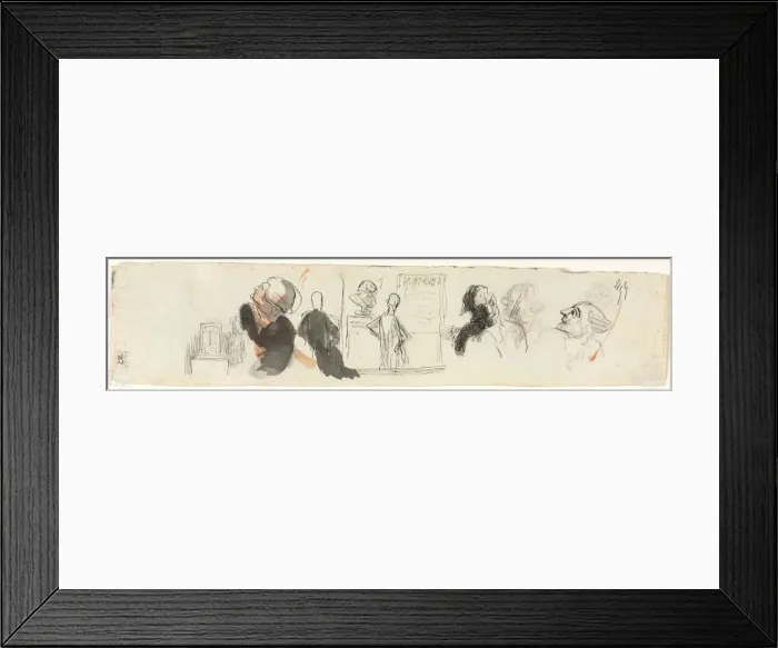 Framed Print : Sketches of Various Figures, third quarter 19th century. Creator: Honore Daumier (French Framed Print : Sketches of Various Figures, third quarter 19th century. Creator: Honore Daumier (French
