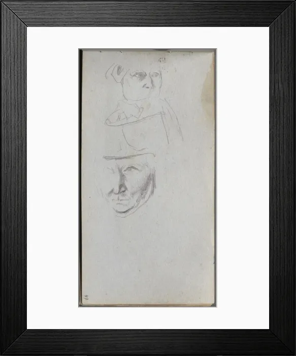 Framed Print : Sketchbook, page 47: Studies of Three Faces. Creator: Ernest Meissonier (French, 1815-1891) Framed Print : Sketchbook, page 47: Studies of Three Faces. Creator: Ernest Meissonier (French, 1815-1891)