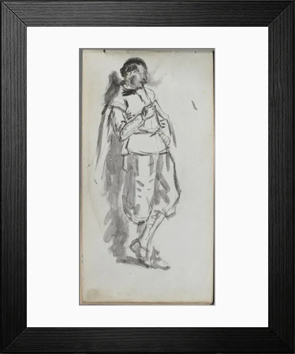 Framed Print : Sketchbook, page 46: Standing Male Figure. Creator: Ernest Meissonier (French, 1815-1891) Framed Print : Sketchbook, page 46: Standing Male Figure. Creator: Ernest Meissonier (French, 1815-1891)