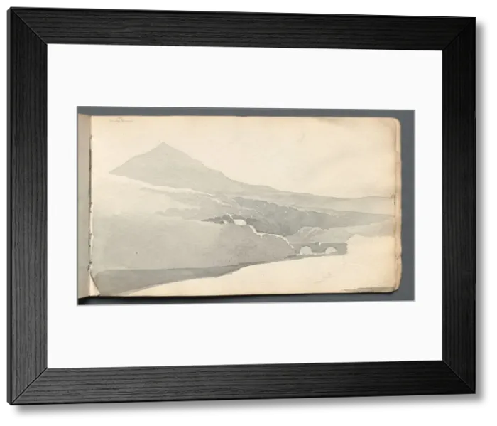 Framed Print : Sketchbook: Mountainous Landscape with Bridge, 1814. Creator: Samuel Prout (British Framed Print : Sketchbook: Mountainous Landscape with Bridge, 1814. Creator: Samuel Prout (British