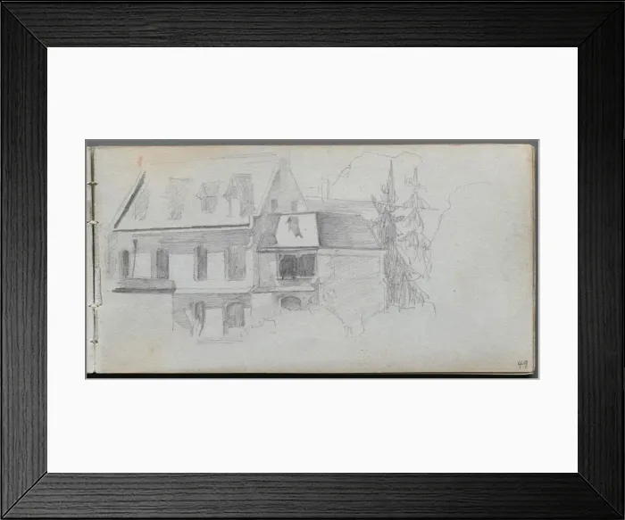 Framed Print : Sketchbook, page 49: Architechural Study. Creator: Ernest Meissonier (French, 1815-1891) Framed Print : Sketchbook, page 49: Architechural Study. Creator: Ernest Meissonier (French, 1815-1891)