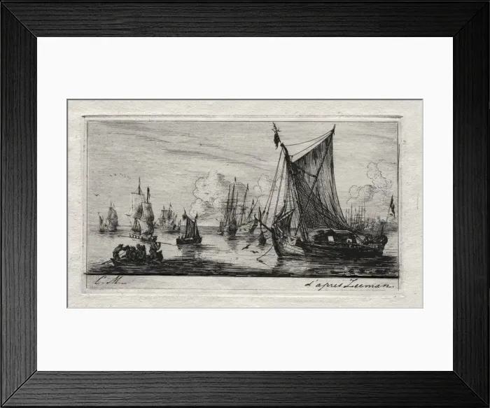 Framed Print : South Sea Fishers, 1850. Creator: Charles Meryon (French, 1821-1868) Framed Print : South Sea Fishers, 1850. Creator: Charles Meryon (French, 1821-1868)