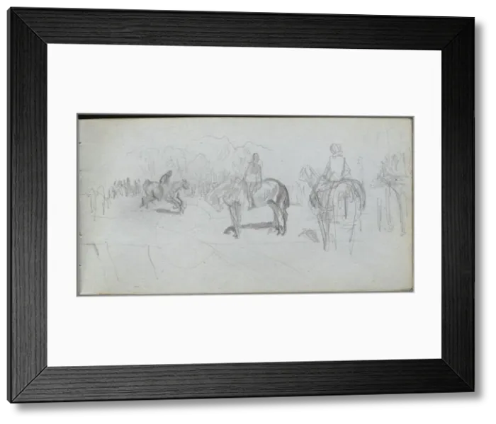 Framed Print : Sketchbook, page 52: Figure Study. Creator: Ernest Meissonier (French, 1815-1891) Framed Print : Sketchbook, page 52: Figure Study. Creator: Ernest Meissonier (French, 1815-1891)