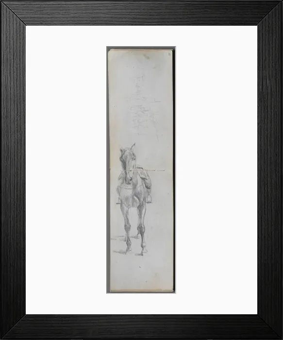 Framed Print : Sketchbook, page 56 & 57: Study of a Horse. Creator: Ernest Meissonier (French, 1815-1891)