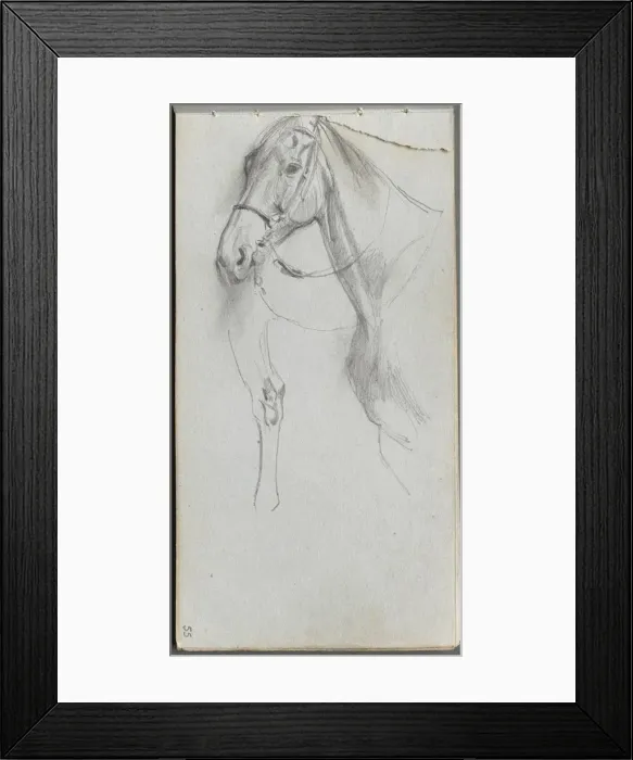 Framed Print : Sketchbook, page 55: Study for a Horse. Creator: Ernest Meissonier (French, 1815-1891) Framed Print : Sketchbook, page 55: Study for a Horse. Creator: Ernest Meissonier (French, 1815-1891)