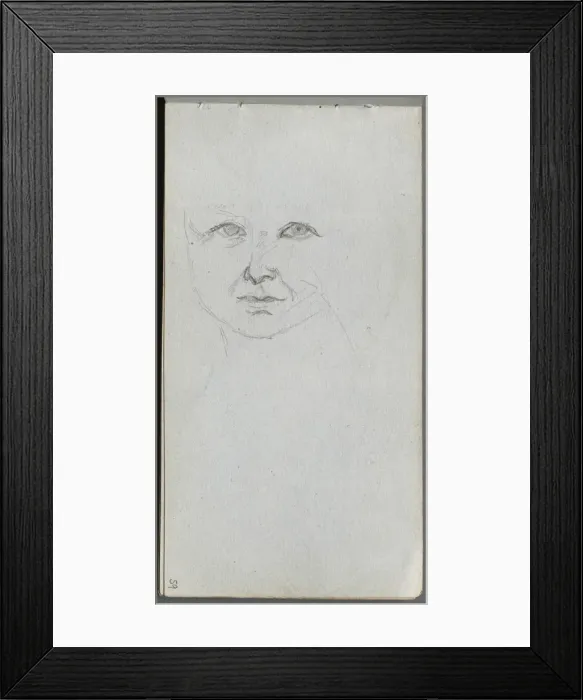 Framed Print : Sketchbook, page 59: Study of a Face. Creator: Ernest Meissonier (French, 1815-1891) Framed Print : Sketchbook, page 59: Study of a Face. Creator: Ernest Meissonier (French, 1815-1891)