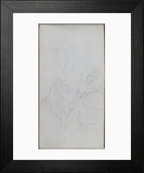 Framed Print : Sketchbook, page 90: Study of Horses, Profiles. Creator: Ernest Meissonier (French, 1815-1891) Framed Print : Sketchbook, page 90: Study of Horses, Profiles. Creator: Ernest Meissonier (French, 1815-1891)