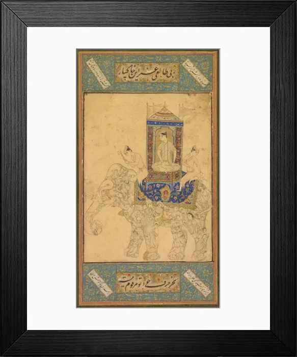 Framed Print : A prince riding a composite elephant, c. 1590. Creator: Unknown Framed Print : A prince riding a composite elephant, c. 1590. Creator: Unknown