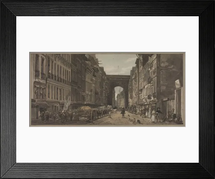 Framed Print : A Selection of Twenty of the Most Picturesque Views in Paris: View of the Gate of St Framed Print : A Selection of Twenty of the Most Picturesque Views in Paris: View of the Gate of St